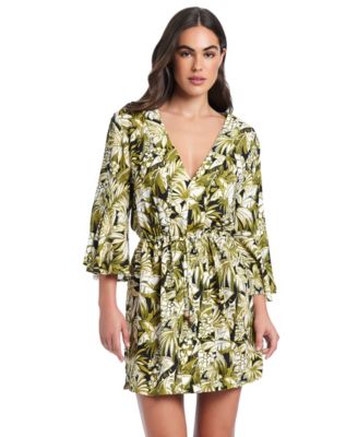 Women's V-Neck Cover-Up Tunic Dress