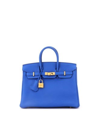 Birkin 25 Handbag Blue Togo with Gold Hardware