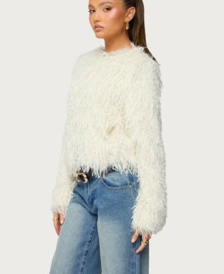 Women's Aleandra Fringed Faux Feather Jacket