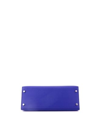 Kelly 28 Handbag Blue Epsom with Brushed Palladium Hardware