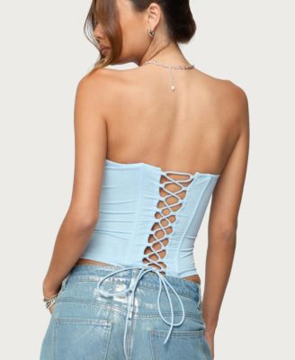 Women's Lexah Faux Crystal Strapless Mesh Corset