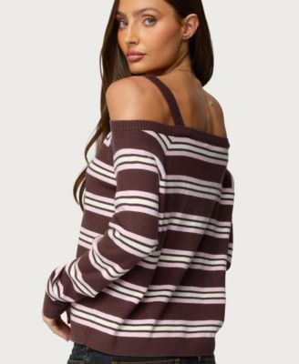 Women's Shyla Off Shoulder Striped Knit Top