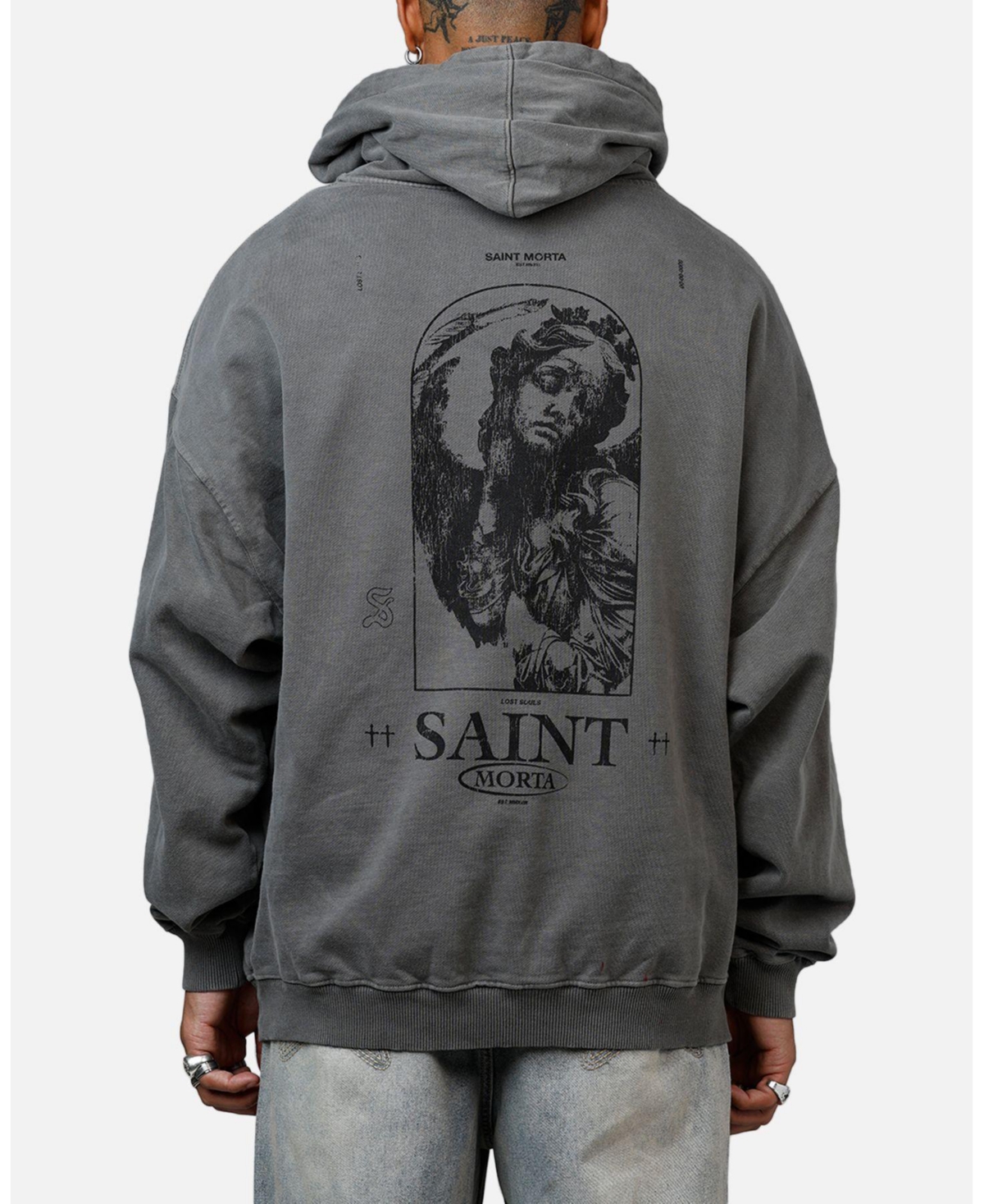 Saint Morta Men's Lost Souls Premium Hoodie Washed Charcoal