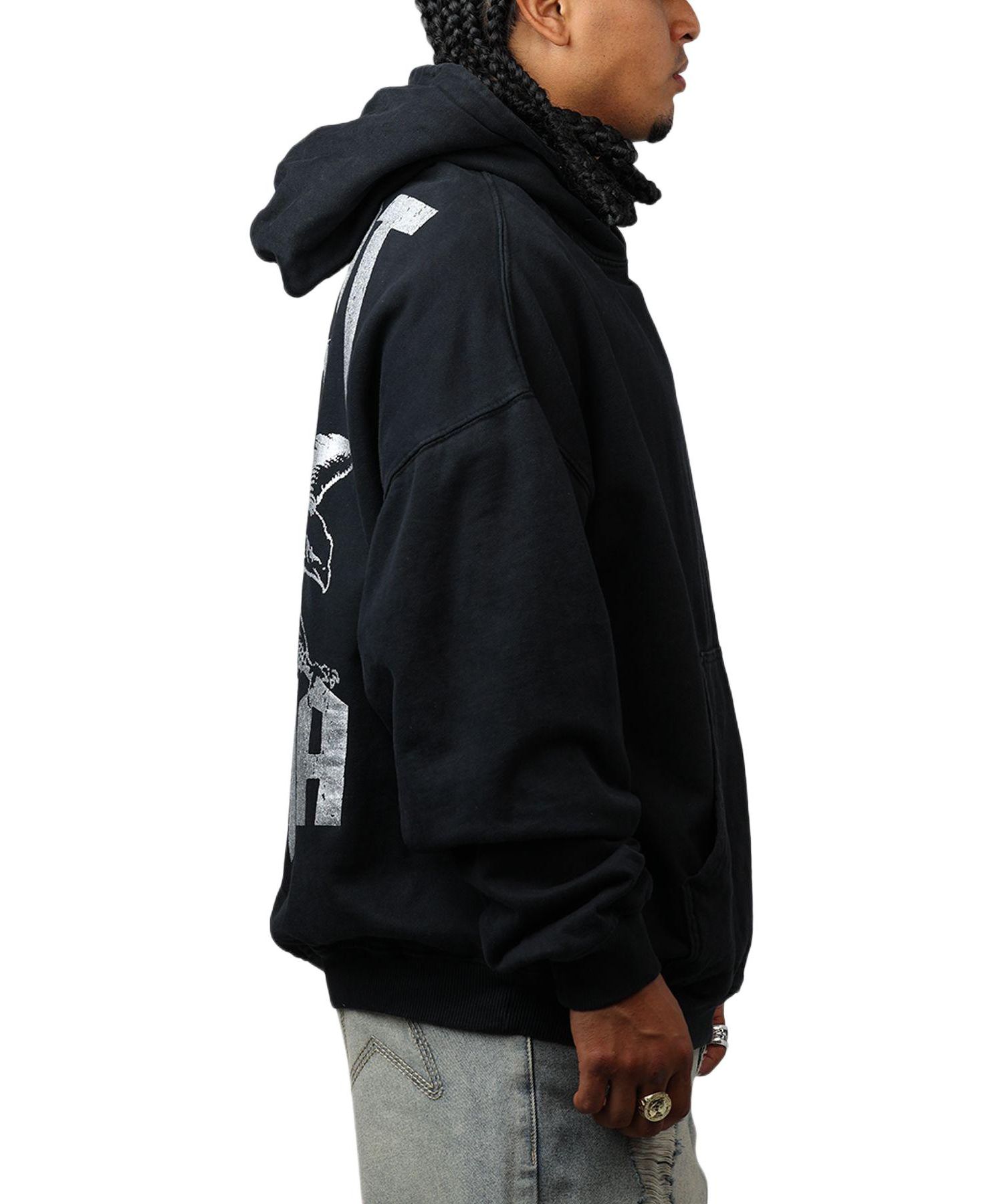 Men's Ride Or Die Boxy Hoodie Sweatshirt - Black XL