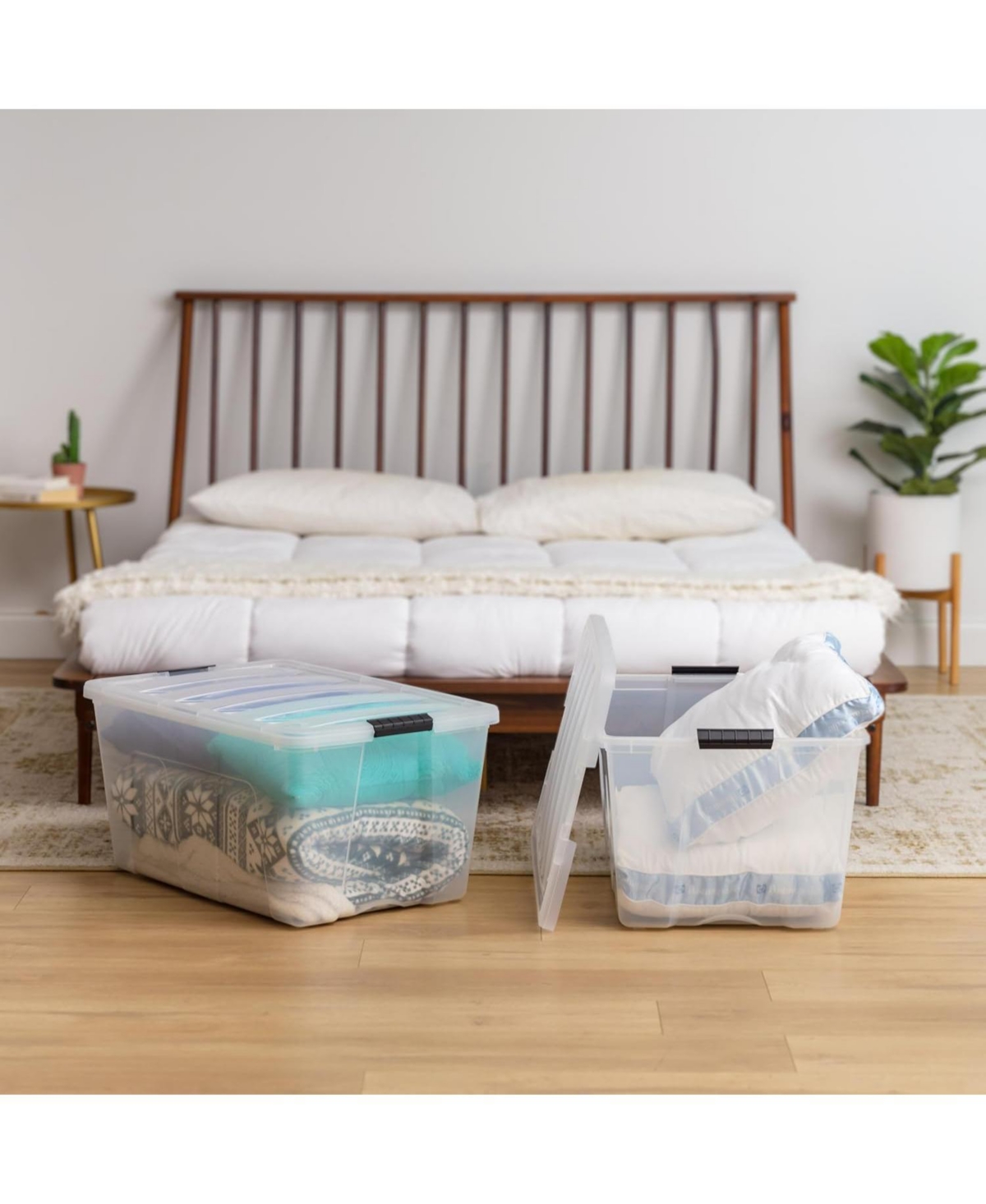 Iris Usa 94 Qt Stackable Plastic Storage Bins with Lids, 4Pk