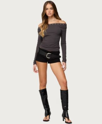 Womens Rebekka Grommet Off Shoulder Top