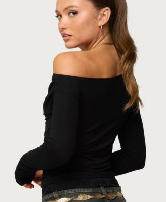 Women's Layered Lacey Off Shoulder Top