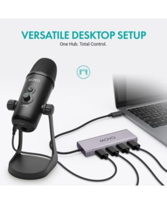 USB Podcast Equipment Bundle for 4 with USB Interface with 4 Condenser Microphones