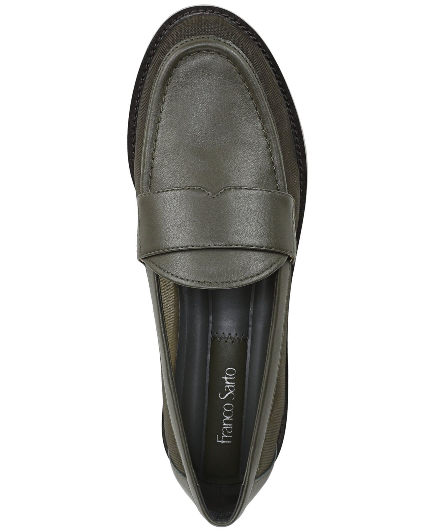 Женские туфли Franco Sarto Stellan 4 Almond Toe, цвет: Оливковый зелёный замшевый / Сетчатый — фото 4