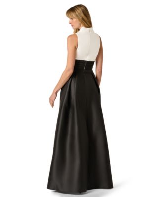 Women's Colorblock V-Neck Gown