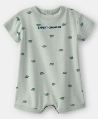 Baby Boys' Expert Crawler Snail Short-Sleeve Romper
