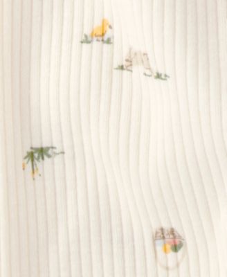 Baby Boys' or Baby Girls' Easter Bunny Rib Round Neck Bodysuit and Pants, 2-Piece Set