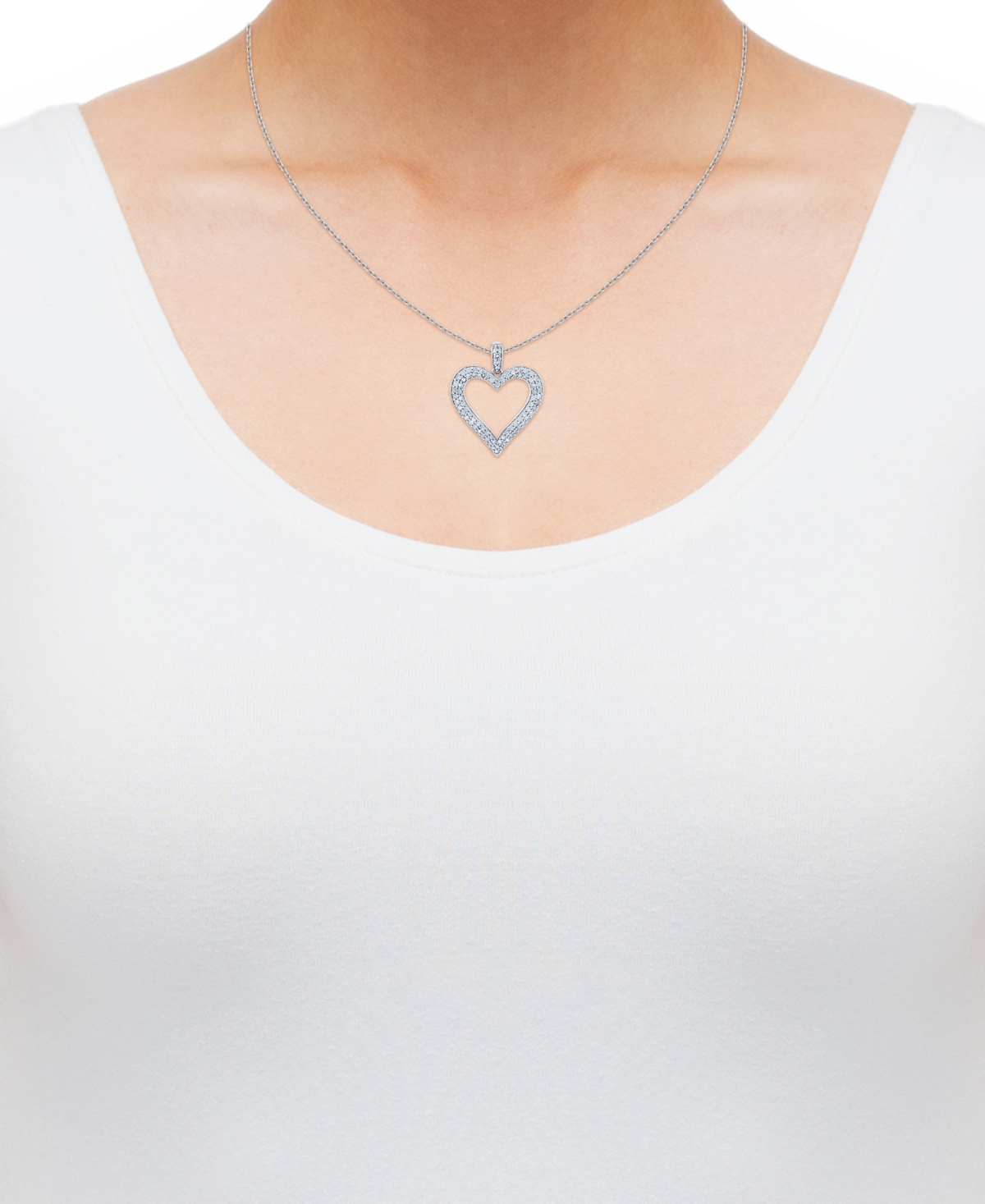 Macy's Diamond (1/2 ct. t.w.) Pendant Necklace in Sterling Silver