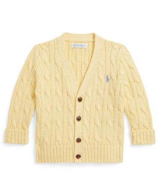 Polo Ralph Lauren Baby Boys' Cable-Knit V-Neck Cardigan - Macy's