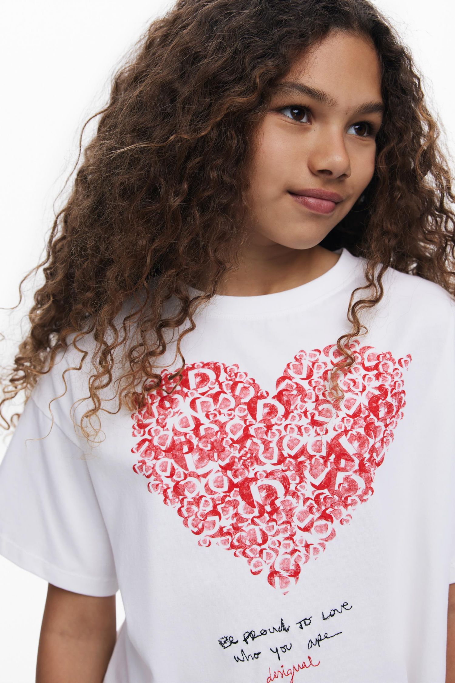 Girls's Short-sleeved heart t-shirt