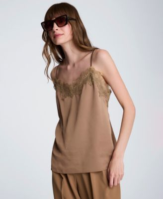 Women's Lace Trim V-Neck Camisole Top