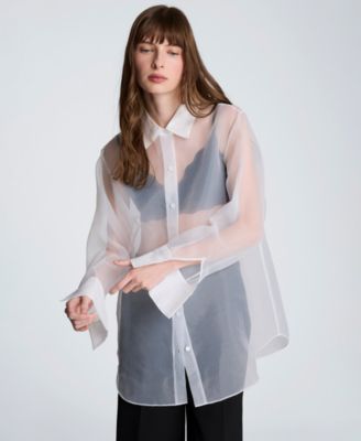 Women's Oversized Collared Tunic Shirt