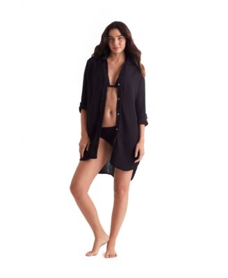 Women's Laguna Collared V-Neck Fray Shirt