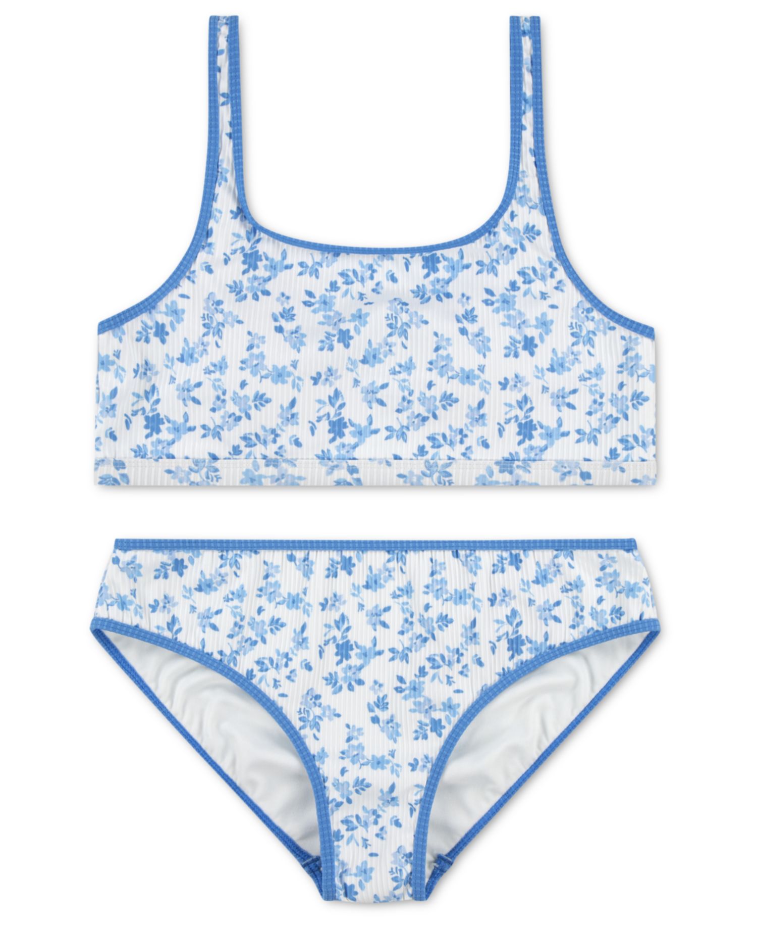 Girls' Scoop Neck Top & Swim Bottoms, 2-Piece Set