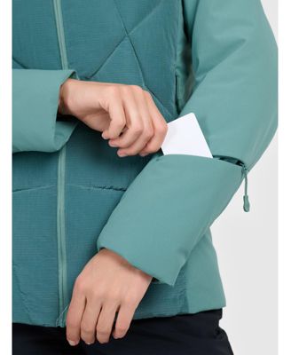 Women's ski down jacket with Primaloft Silver filling - olive