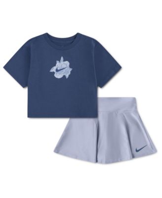 Girls' 4-6X Boxy Crewneck T-Shirt and Scooter Shorts, 2-Piece Set