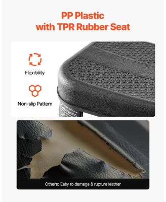 Mechanic Stool, 300lb, Swivel Seat w/ Wheels, Tool Tray & Rack, Black