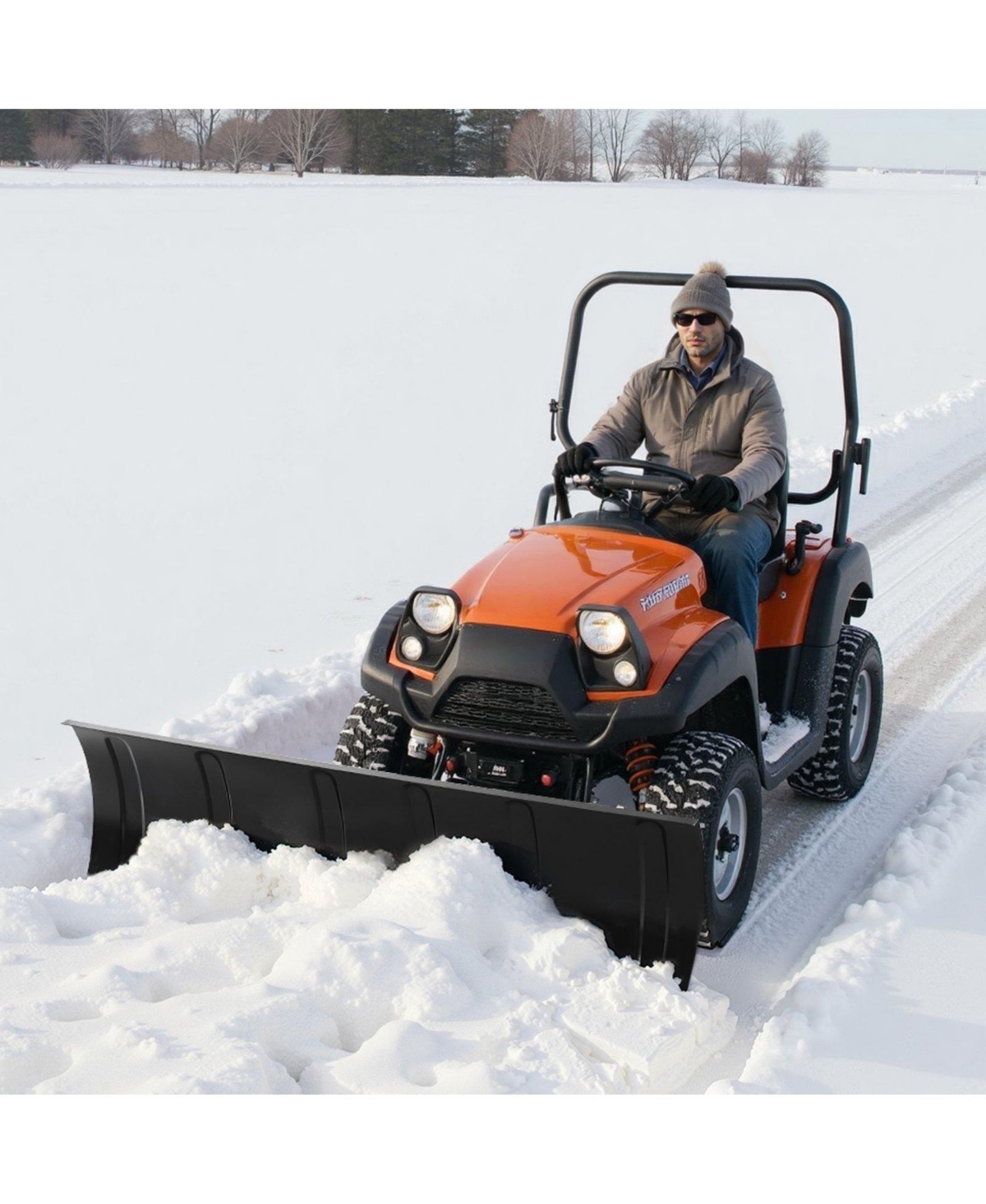 Mecale Universal Snow Plow Kit, 48", Adjustable, Quick-Detach Steel Blade