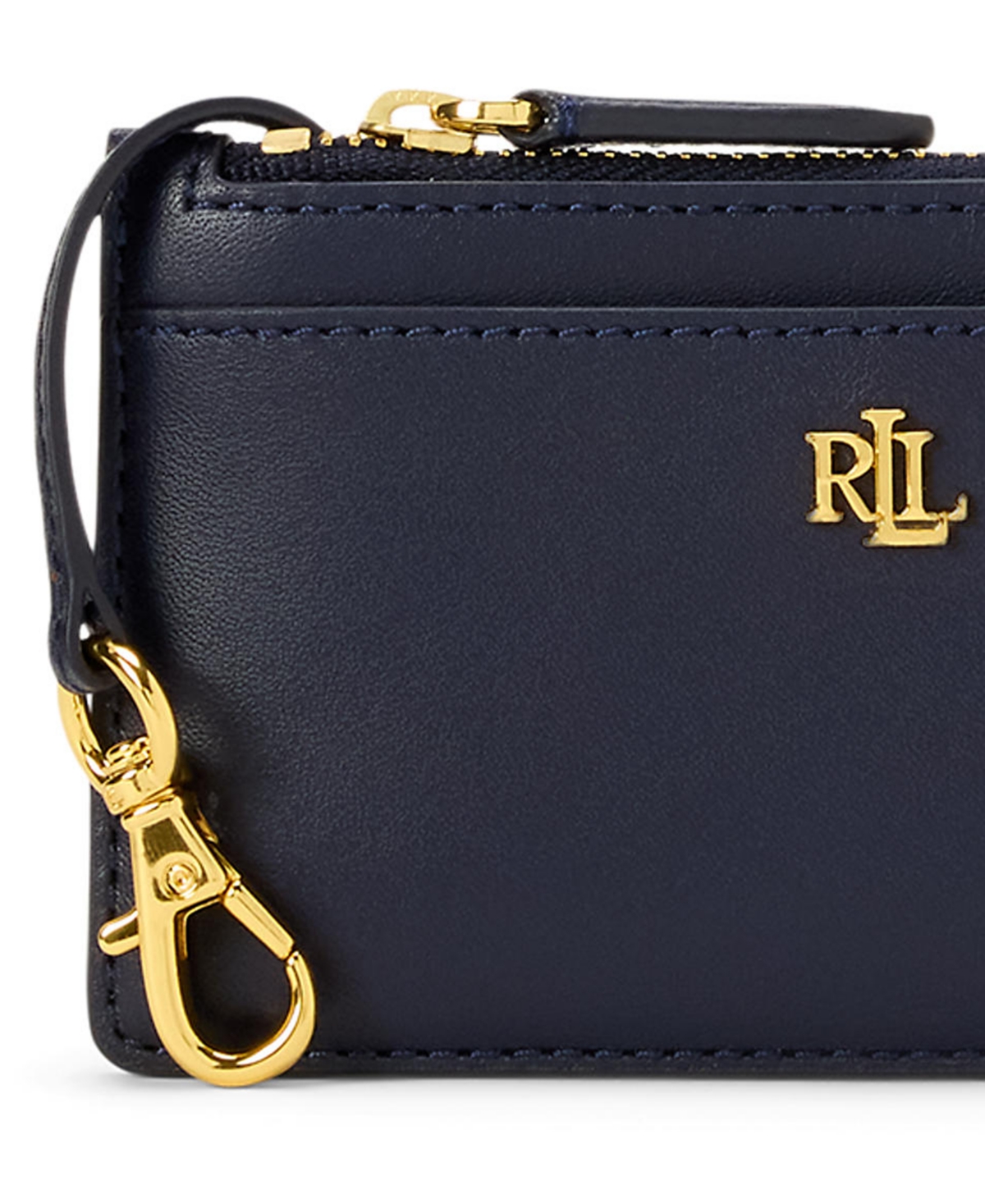 Lauren Ralph Leather L-Zip Card Case Wallet
