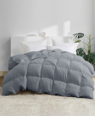 UNIKOME - Heavyweight Goose Down Feather Comforter, Twin Dark Gray