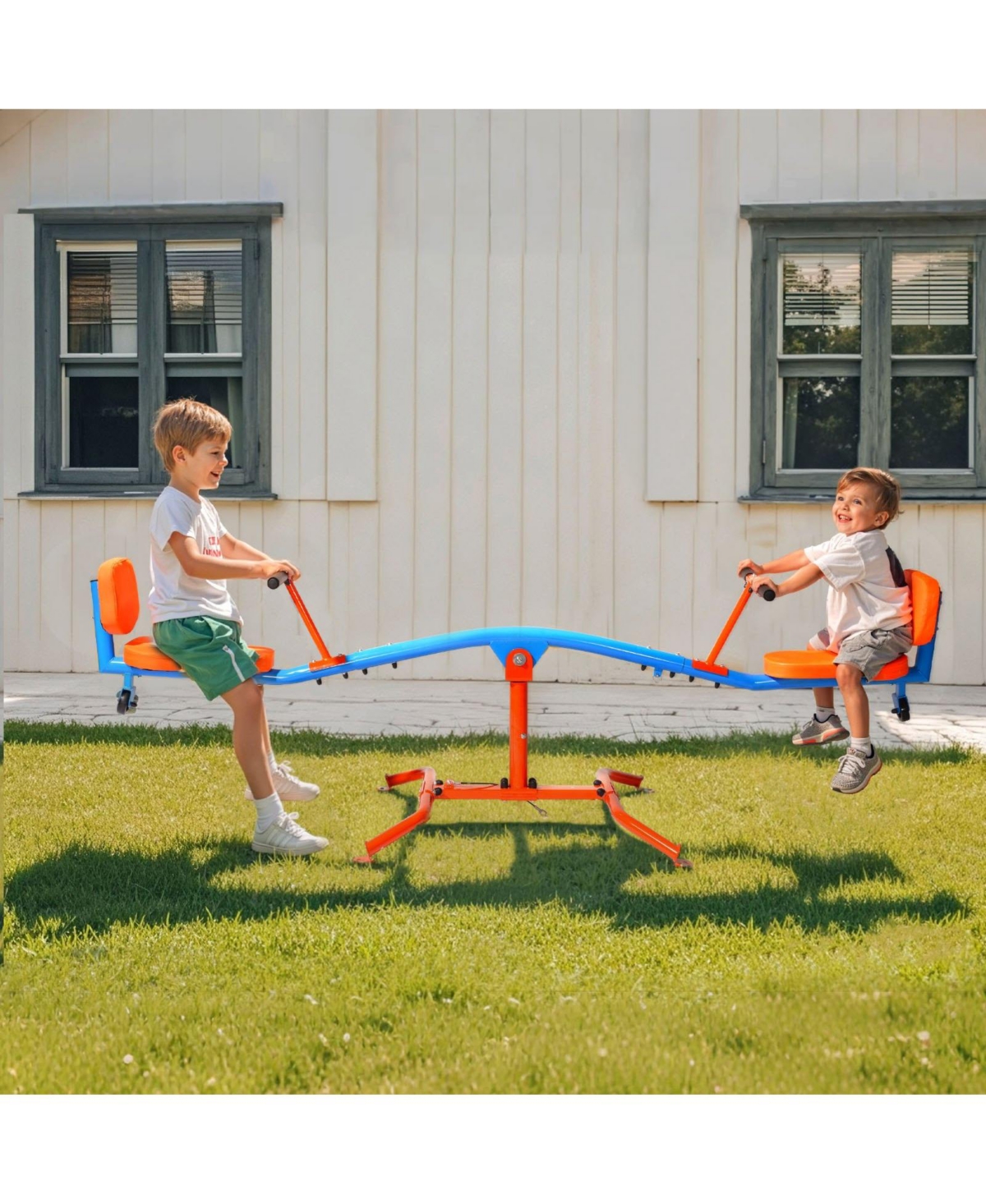 Mecale Kids Seesaw, 300 lb Capacity Sit and Spin Teeter Totter with Easy-Grip Handles for Ages 3