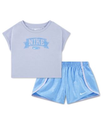 Girls' Toddler 2T-4T Lace It Up Crewneck T-Shirt and Shorts, 2-Piece Set