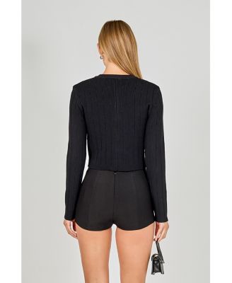 Women's Bow Detail Cropped Top