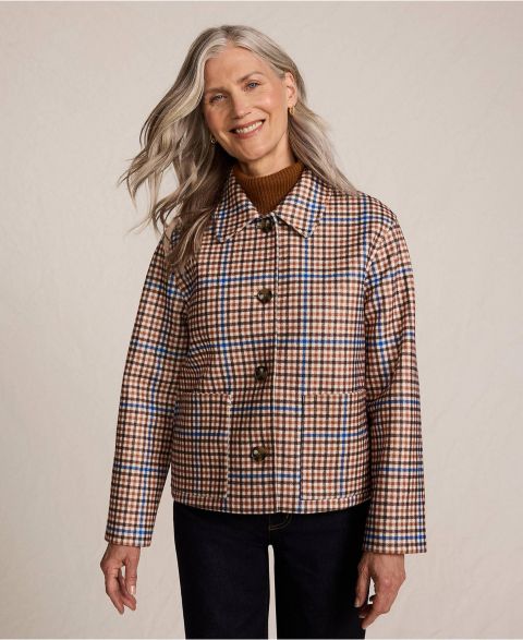 Женские куртки Lands' End Heritage Brushed Print Shirt Jacket