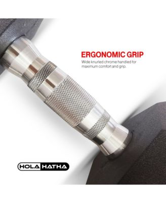 Iron Hexagonal Cast Home Exercise Dumbbell Free Weight, 30 Pounds