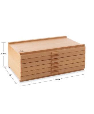 10 Drawer Wooden Artist Storage Supply Box for Pastels, Pencils, Pens, Markers, Brushes and Tools