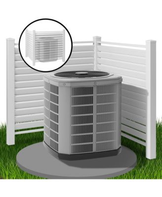 48" x 48" Louvered Privacy Screen - Outdoor Vinyl Fence Panel Enclosure for AC / Trash Bins / Pool Equipment - White