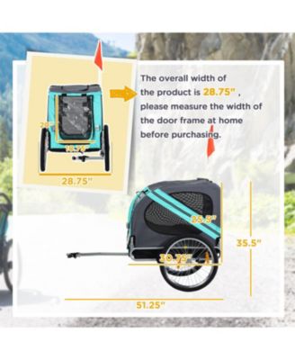 Dog Stroller Bicycle Carrier with 2 Wheels in Green