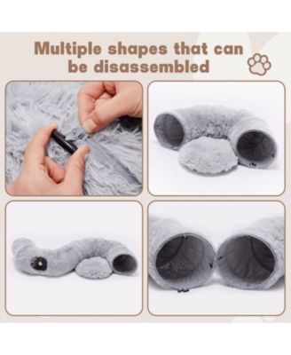 Grey Cat Tunnel with Cat Bed