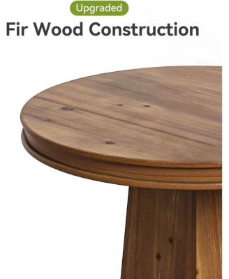 Solid Wood Round Dining Table, Small Kitchen Table for 2, Modern Farmhouse Dinner Table