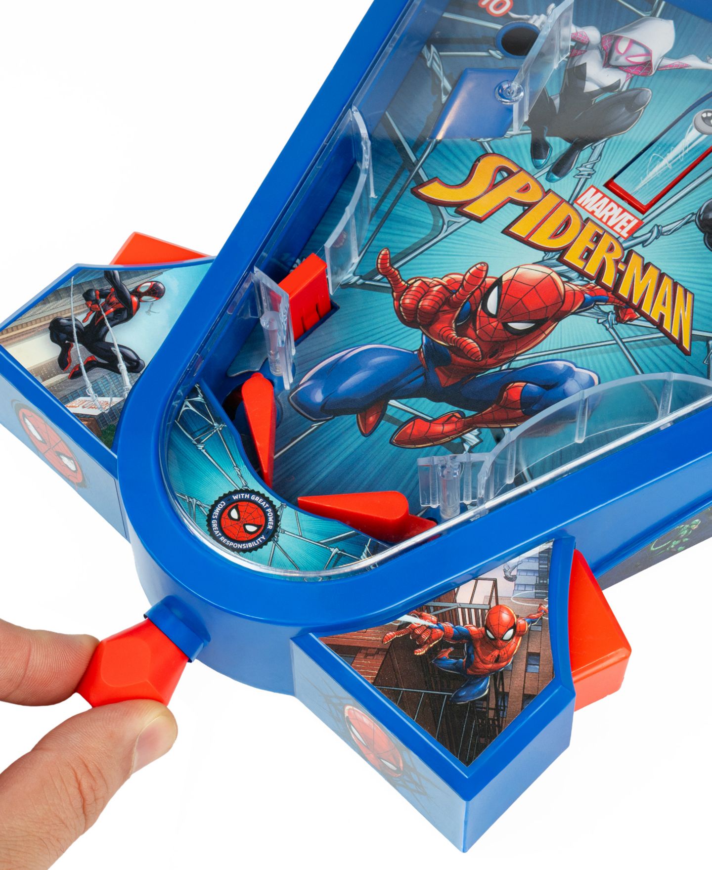 Детская игрушка World Tech Toys Spider-Man Mini Tabletop Pinball Game, Ages 4+ — фото 4