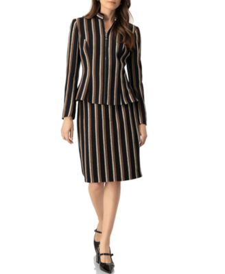 Women's Striped Knee Lenght Skirt