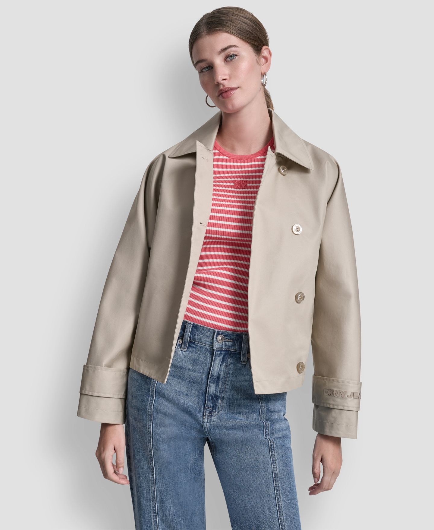 Женская куртка DKNY Jeans Petite Single-Breasted Trench — фото 1
