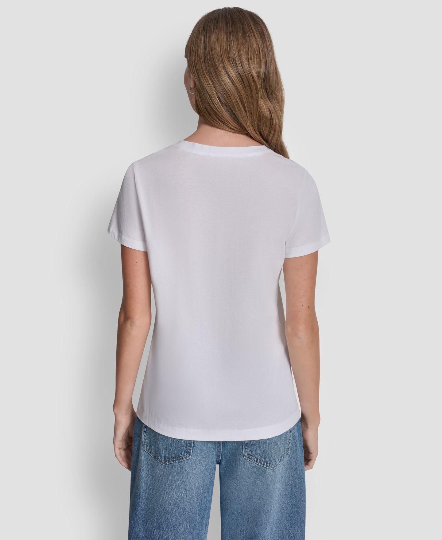 Женская футболка DKNY Jeans Petite Rhinestone Taxi Photoreal, цвет: Белый / Жёлтый — фото 5