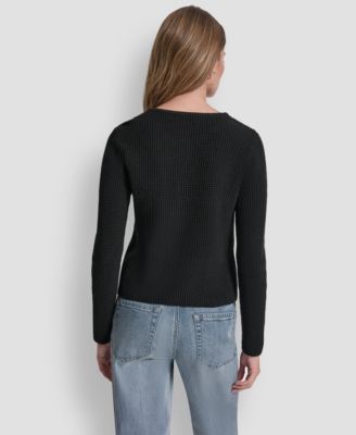 Petite Tuck Stitch Long-Sleeve Cardigan