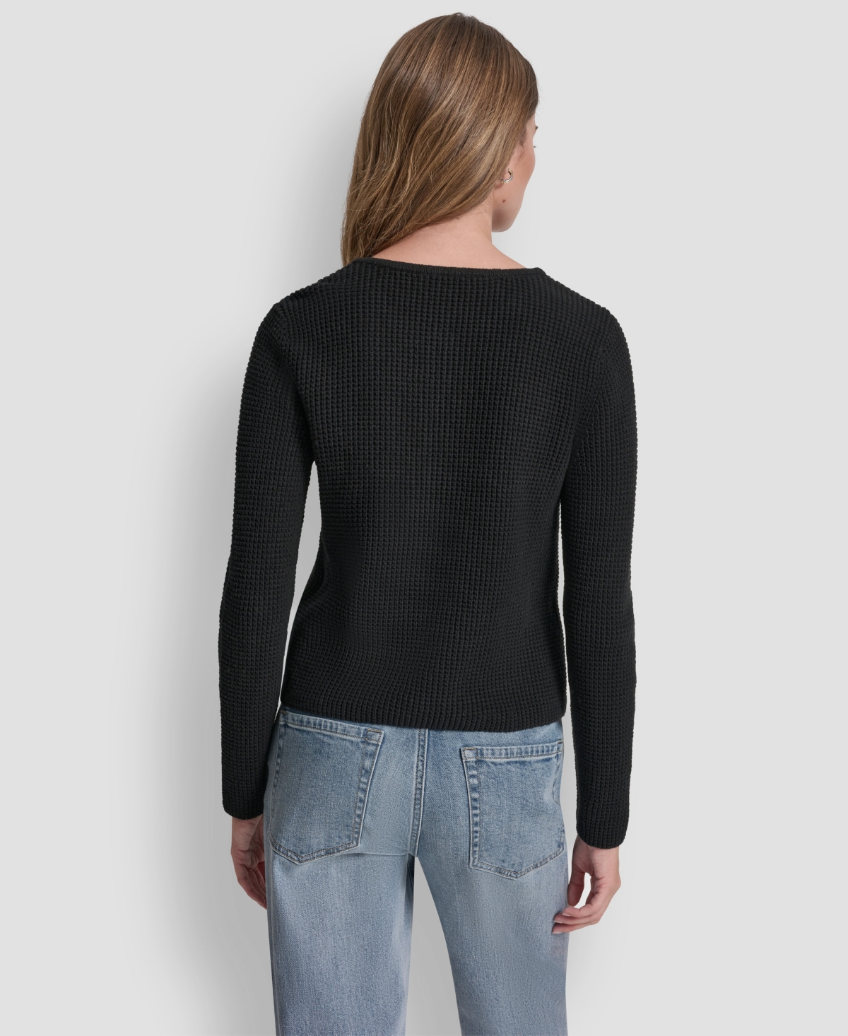 Dkny Jeans Petite Tuck Stitch Long-Sleeve Cardigan