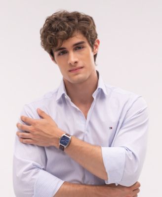 Men's Multifunction Brown Leather Strap Watch, 36mm