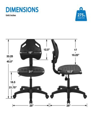 40.5" Metal Self Skinned Urethane Task Chair