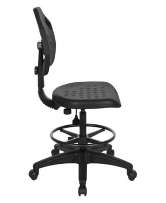 35.25" Metal Self Skinned Urethane Intermediate Drafting Chair