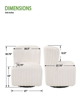 30.75" Fabric Lucia Swivel Accent Chair