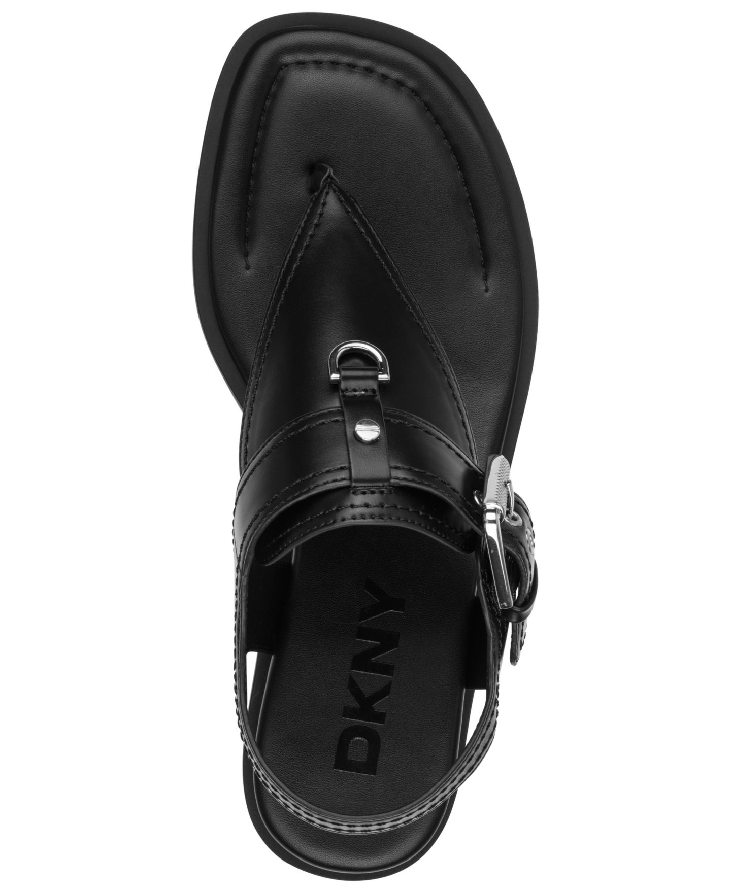 Женские сандалии DKNY Cassiane Thong Flat, цвет: Чёрный — фото 4